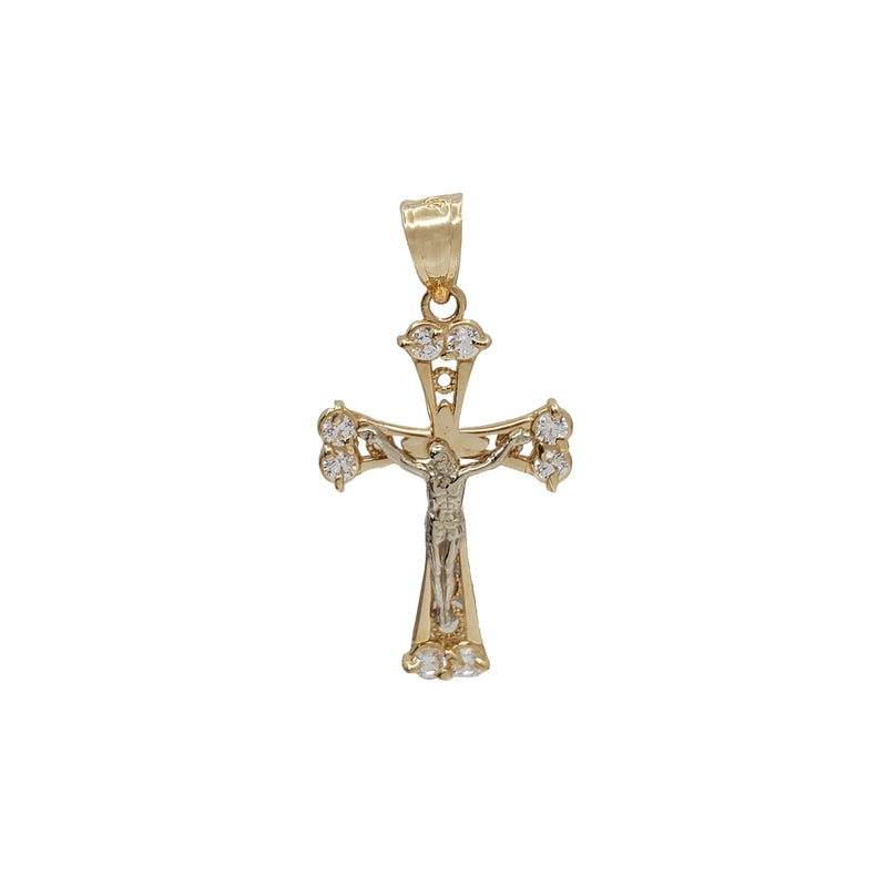 Zirconia Crucifix Cross Pendant (14K)