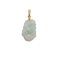 Diamond Horse Jade Pendant (14K)