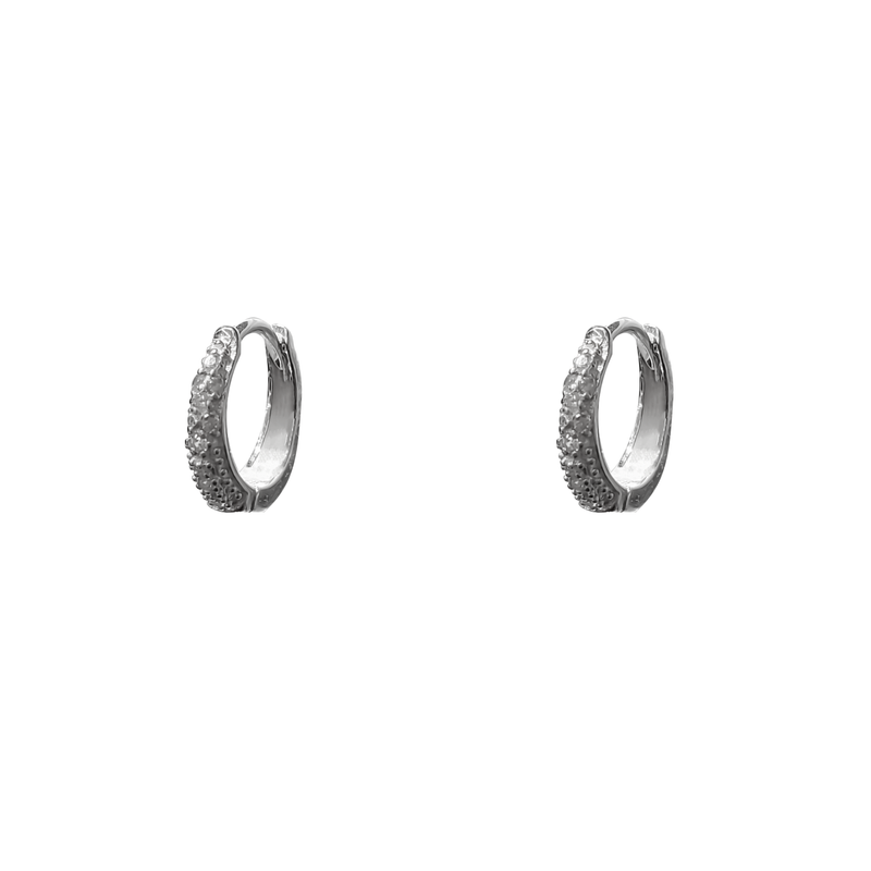 Cubic Zirconia Huggie Earring (Silver)