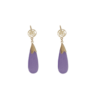 Purple Jade Stud Earrings (14K)