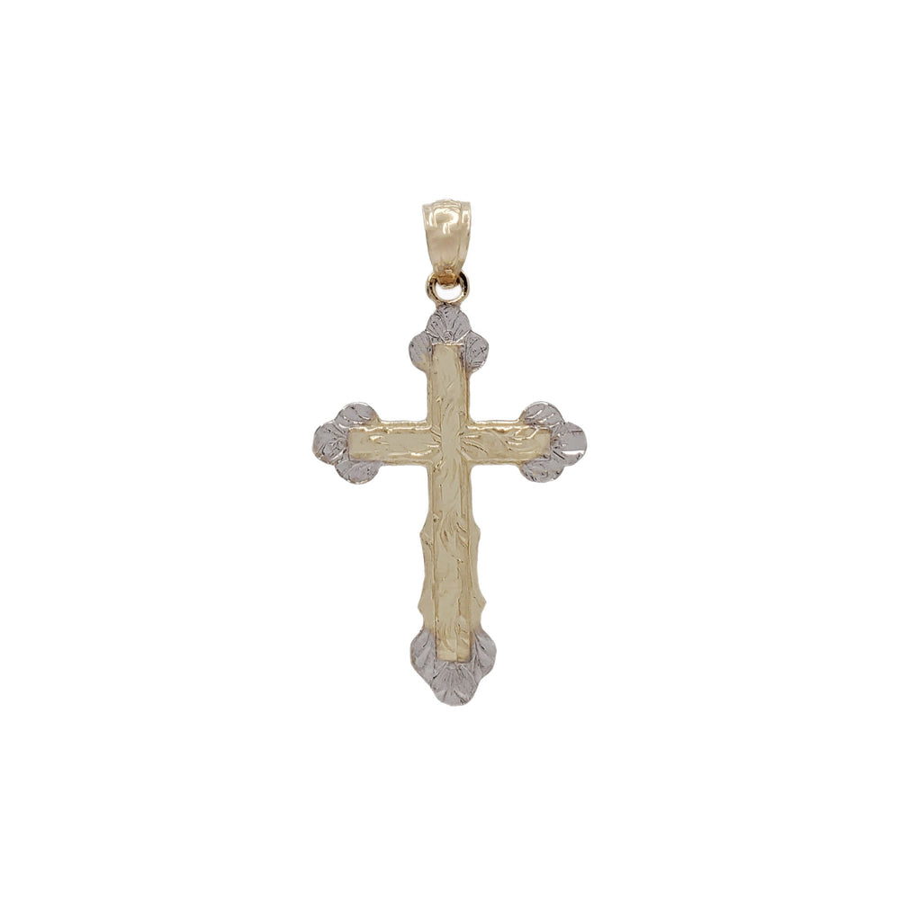 Two-Tone Cross Pendant (14K)