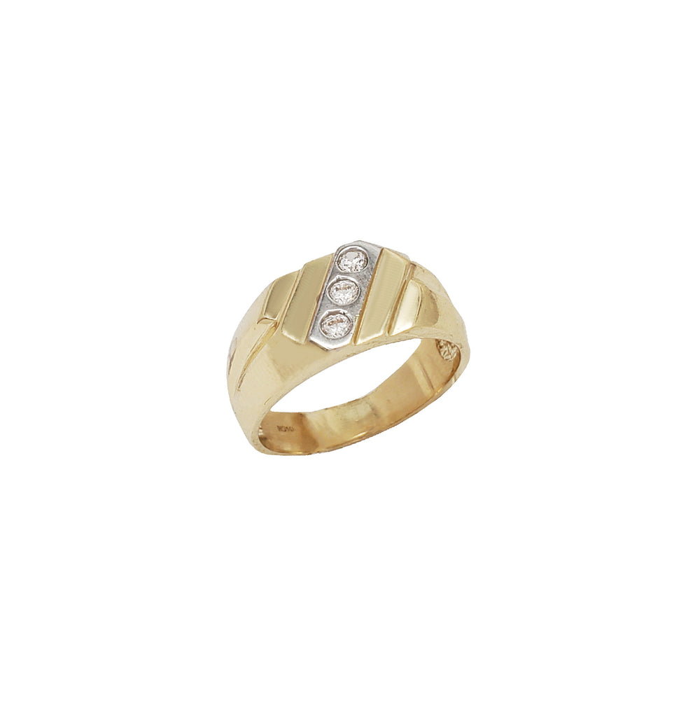Two Tone Zirconia Wedding Ring (14K)