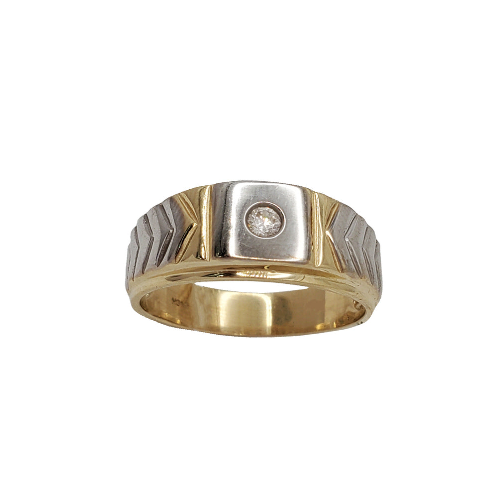 Two-Tone  Signet Ring (14K)