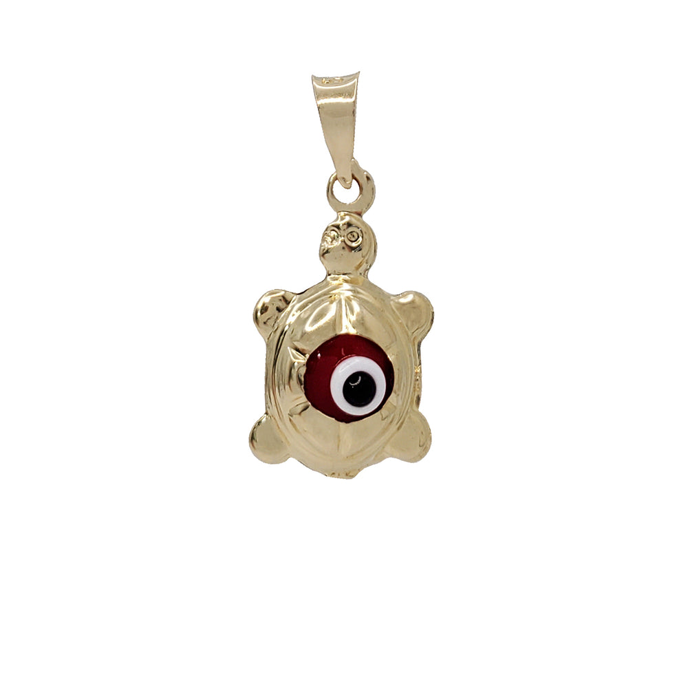 Evil Eye Turtle Pendant (14K)