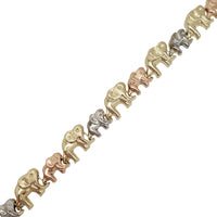 Tricolor Elephant Fancy Bracelet (14K)
