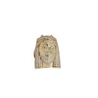 Iced-Out Jesus Head Ring (14K)