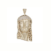 Zirconia Jesus Head Pendant (14K)