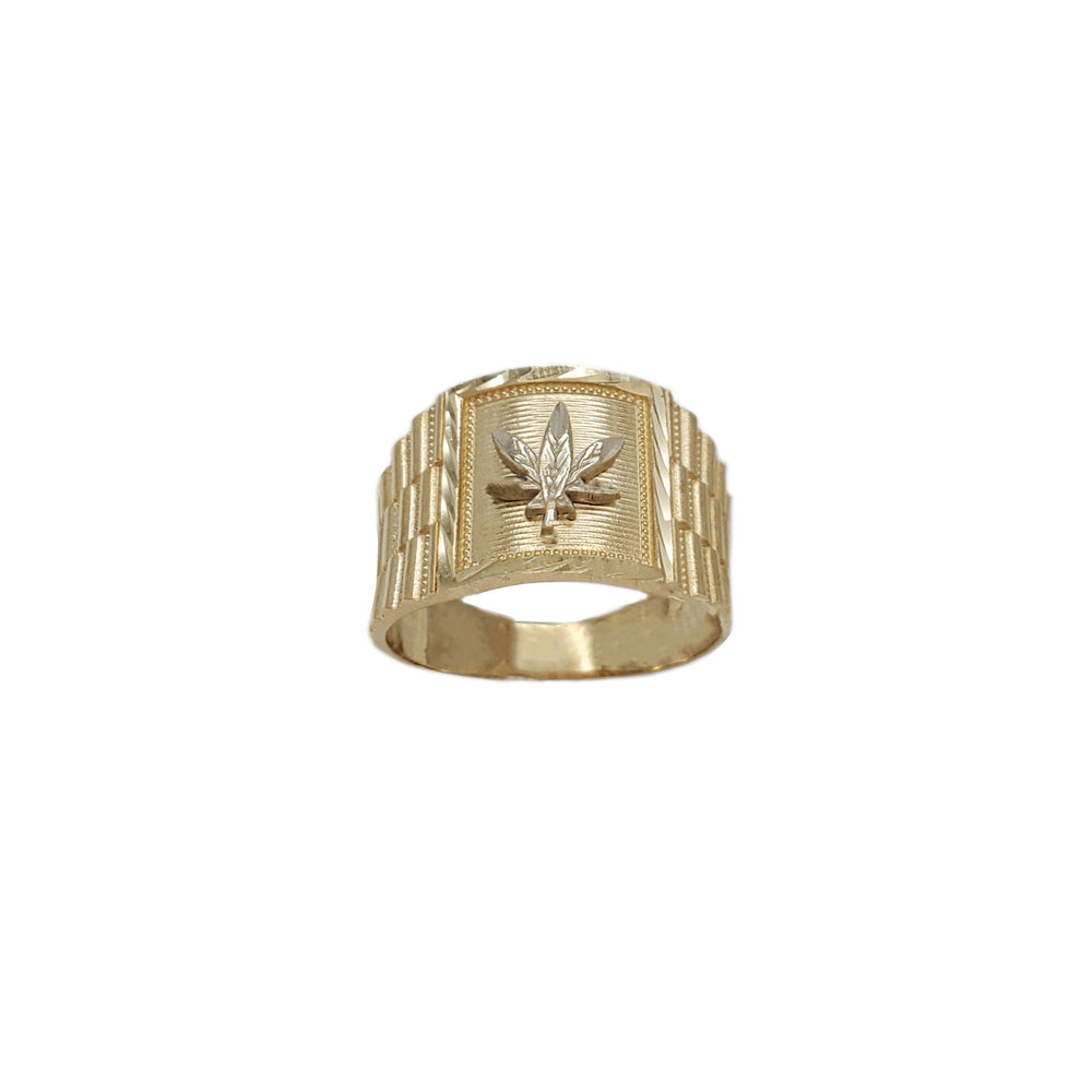 Marijuana Leaf Ring (14K)