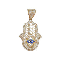 Hamsa Hand CZ Pendant (14K)