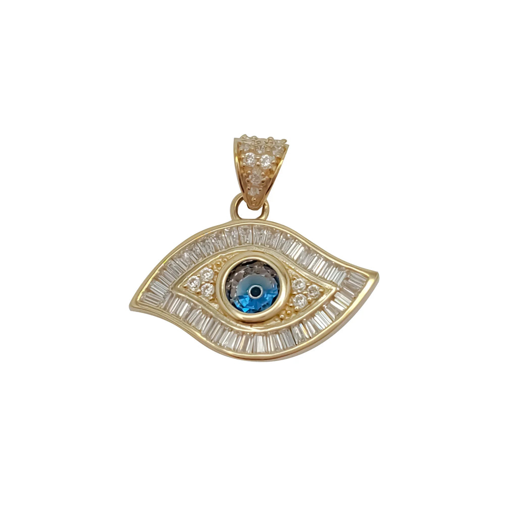 Evil Eye Baguette Pendant (10K)