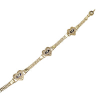 Evil Eye Heart Fancy Bracelet (14K)