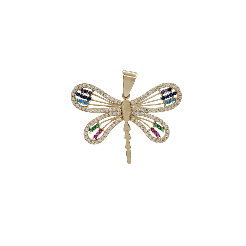 Zirconia Dragonfly Fancy Pendant (14K)
