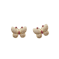 Iced-Out Butterfly Earring (14K)