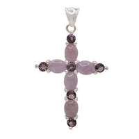 Purple Cross Pendant (silver)