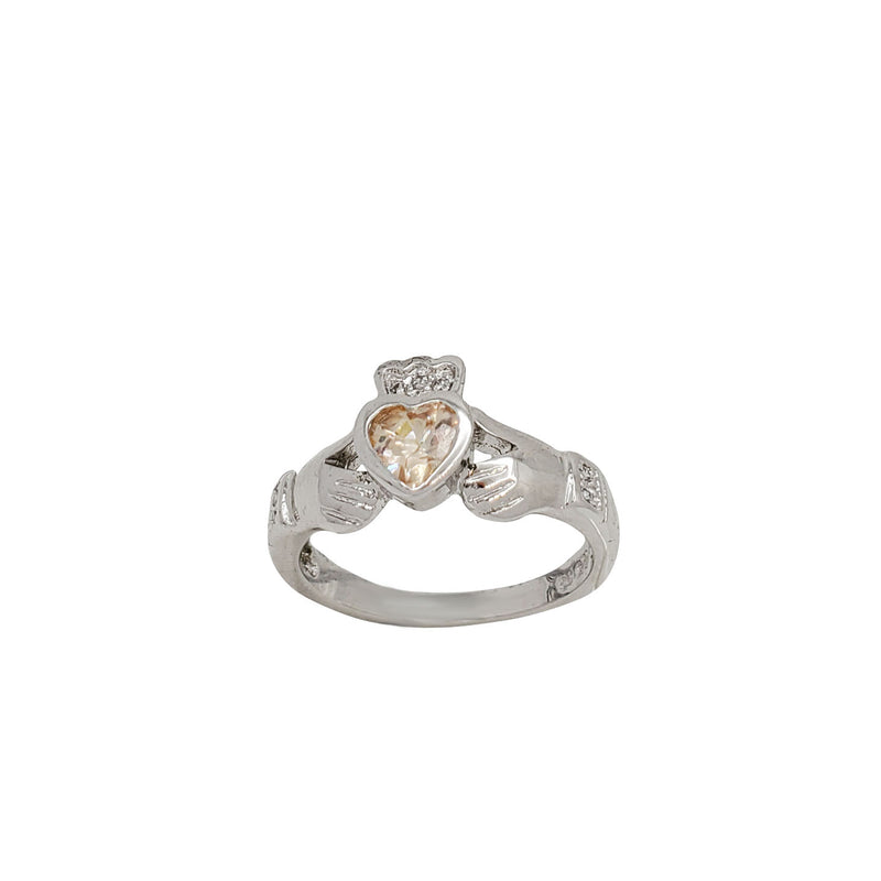 Zirconia Claddagh Ring (Silver)