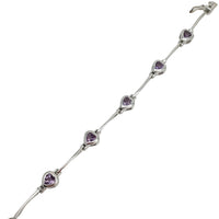 Zirconia Heart Fancy Bracelet (Silver)