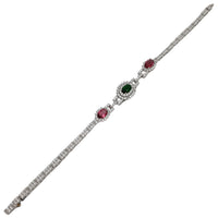 Zirconia Halo Bracelet (Silver)