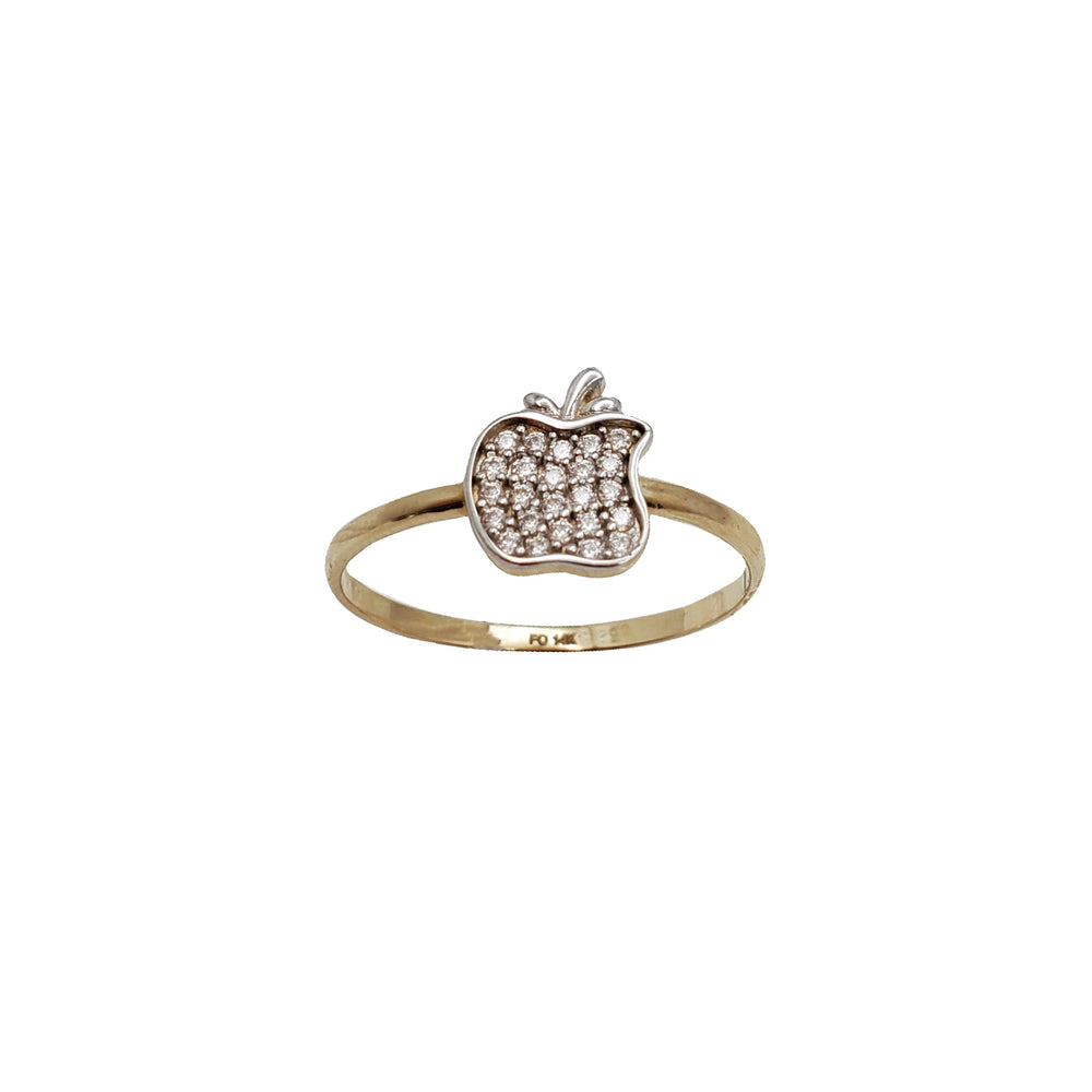 Zirconia Two-Tone Apple Ring (14K)