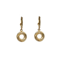 Knot Drop Two-Tone Clip On Earring 18K