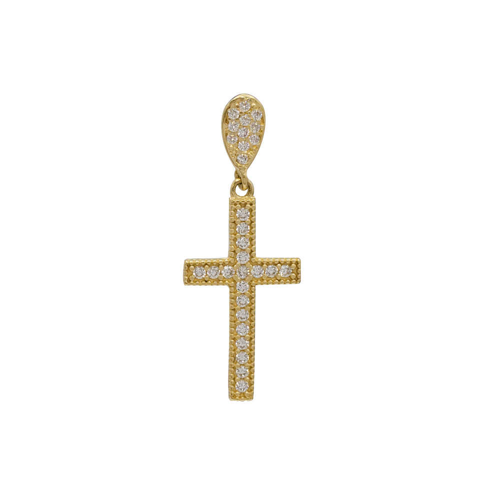 Cross CZ Pendant (18K)