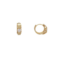 Zirconia Diamond Cut Huggie Earring (14K).
