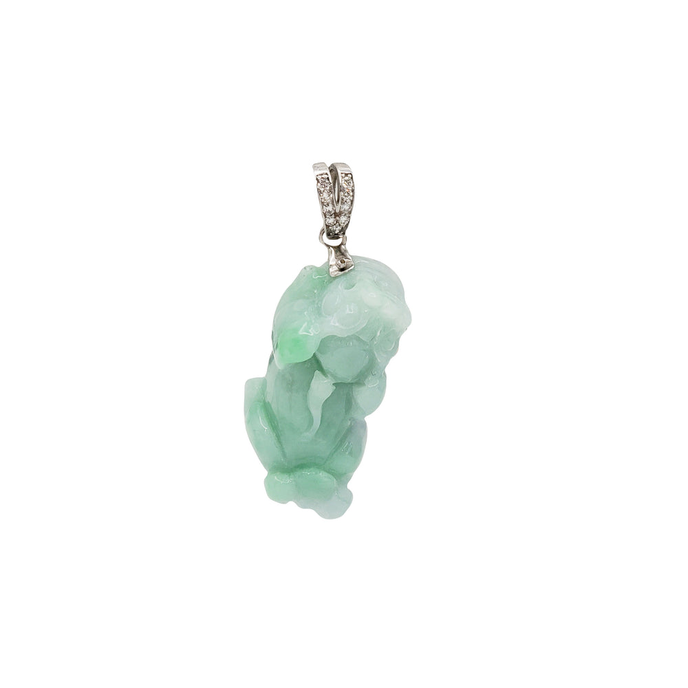 Zirconia Pixiu Jade Pendant (14K)