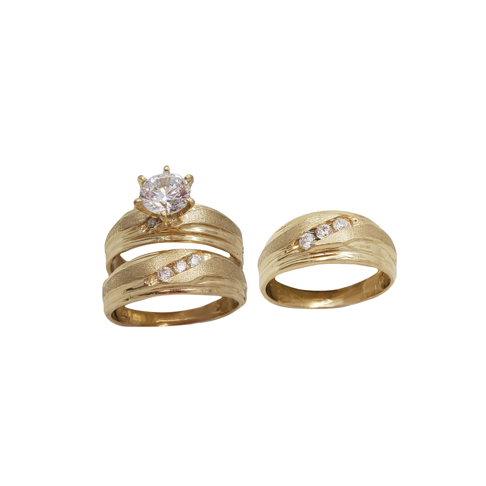 Zirconia 3-Piece Set Engagement Ring (14K)