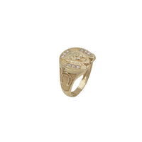 Zirconia Lion Horseshoes Ring (14K)