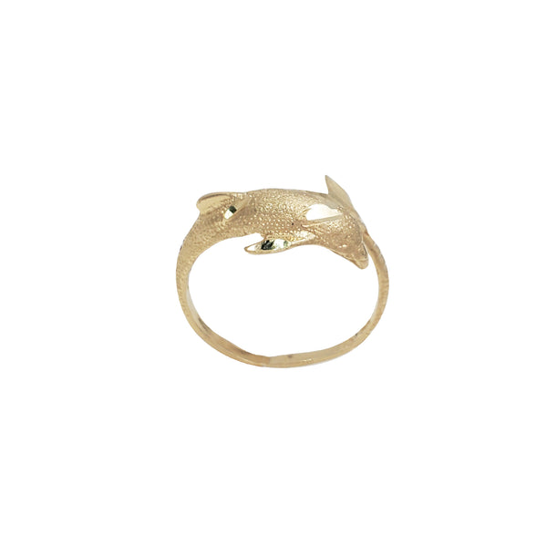 Diamond-Cut Dolphin Ring (14k)
