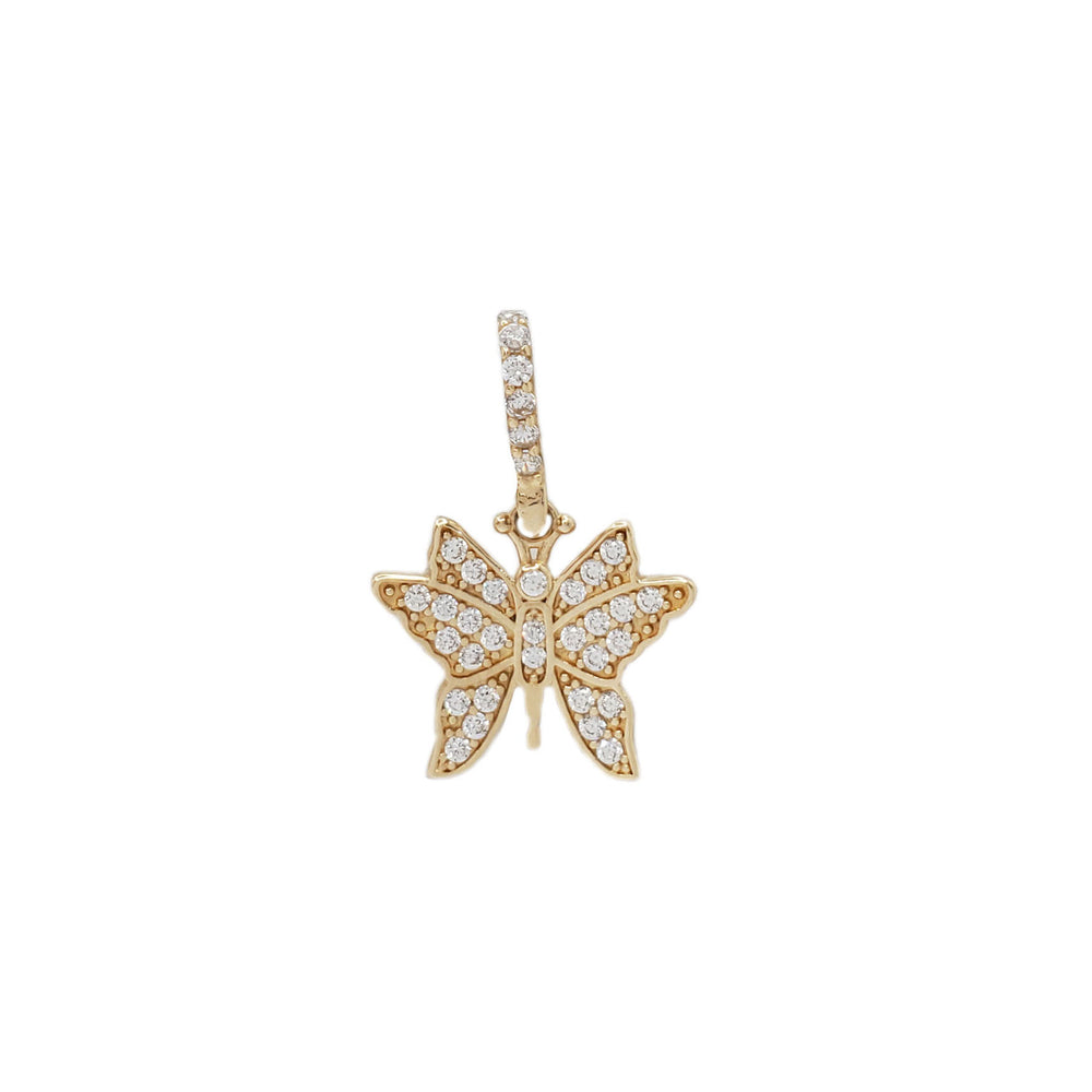 Zirconia Butterfly Pendant (14K)