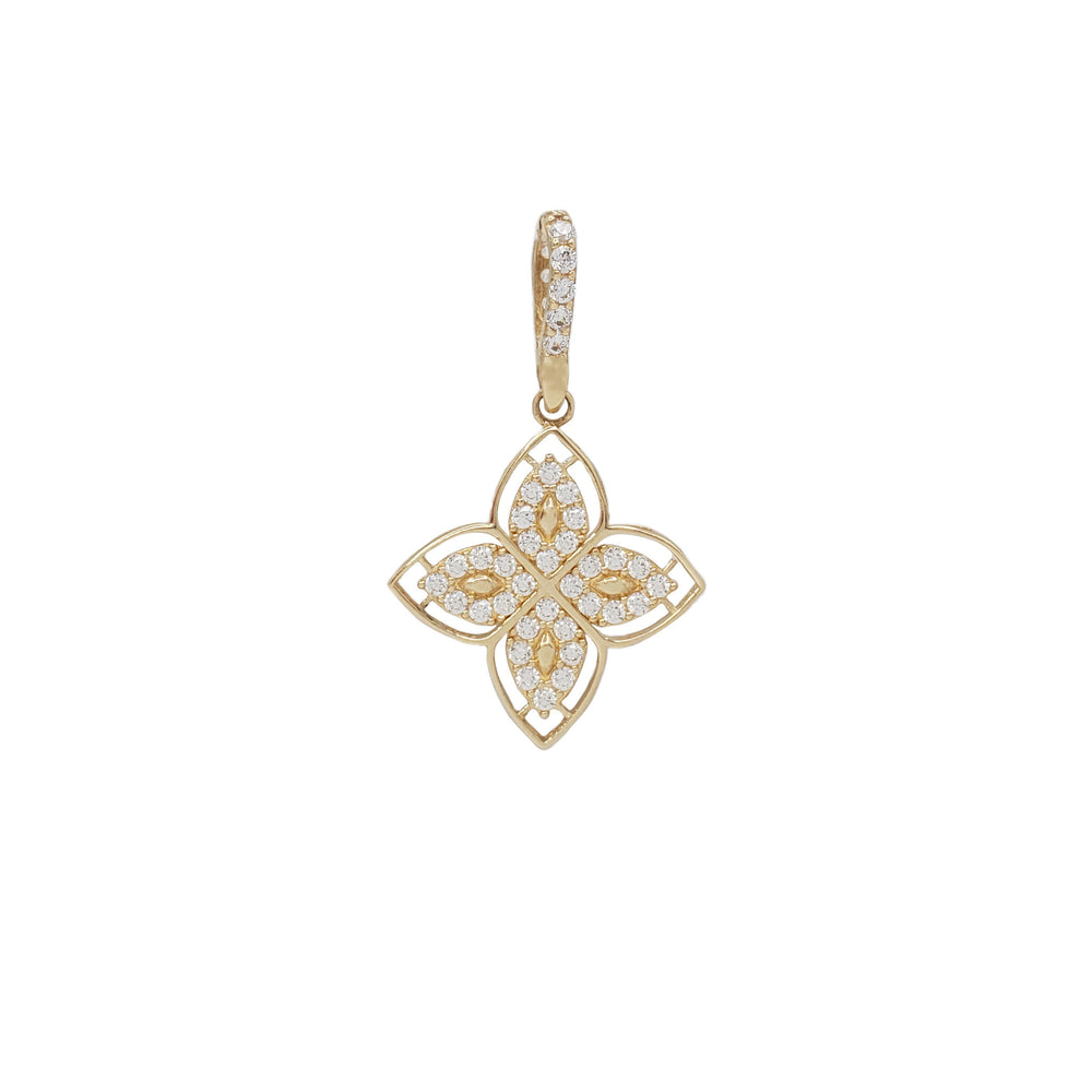 Zirconia Flower Pendant (14K)