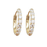 Single-Row Diamond Hoop Earrings (14K)