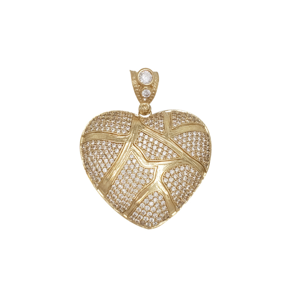 Heart Veins CZ Pendant (10K)