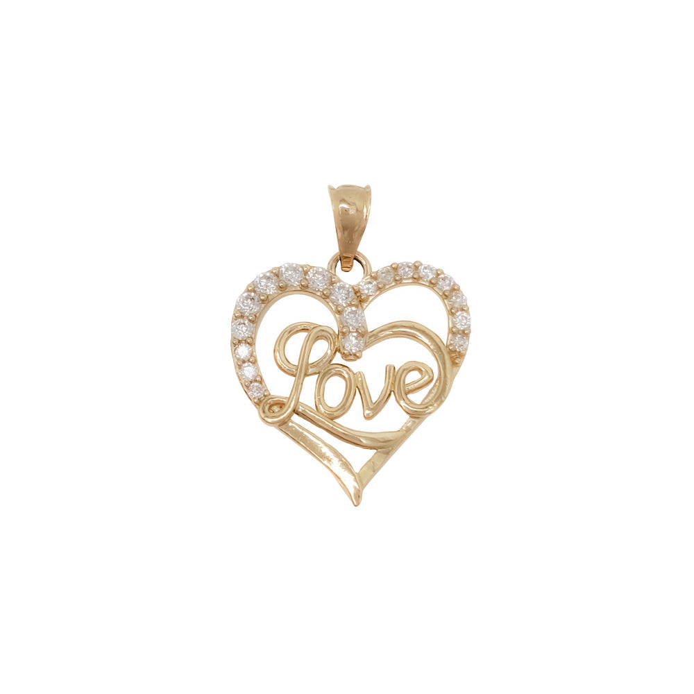 Heart Love CZ Pendant (14K)