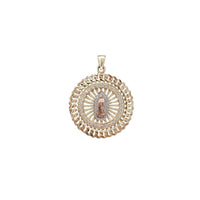 Tri-Color Diamond Cut Virgin Mary Pendant (14K)
