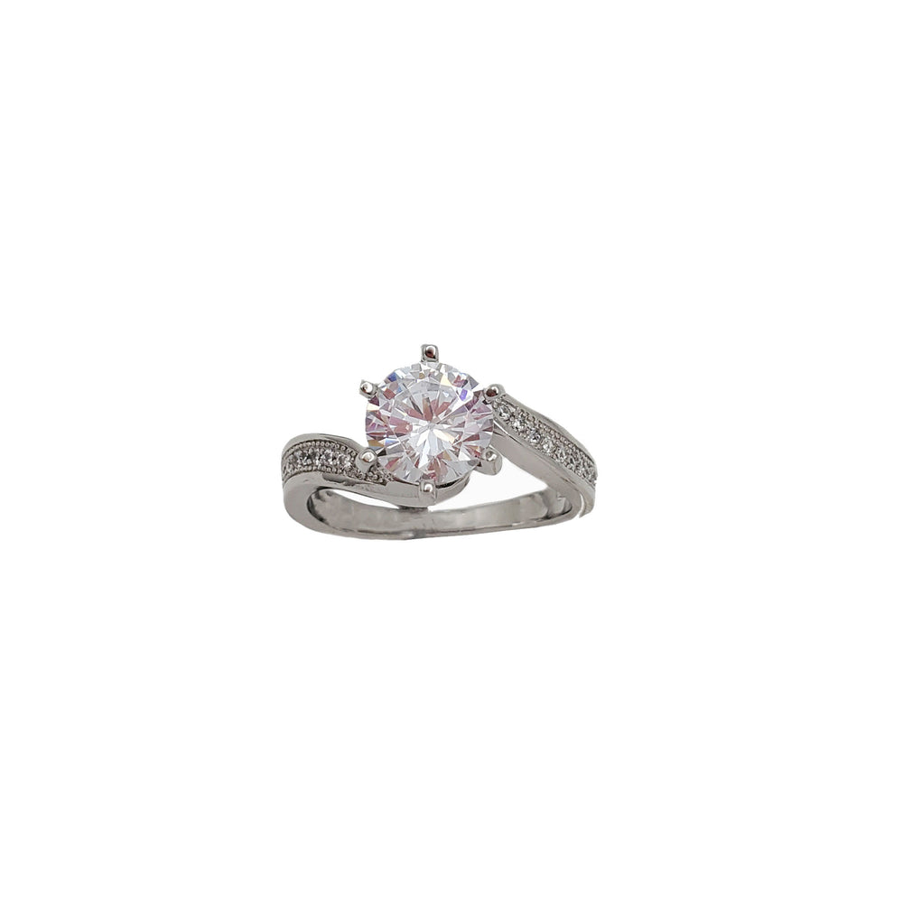 Zirconia Engagement Ring (Silver)