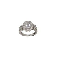 Zirconia Baguette Engagement Ring (Silver)