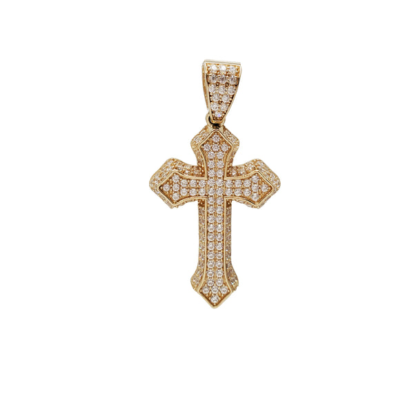 Iced-Out Cross Pendant (14K)