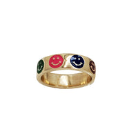 Enamel Smiley Face Eternity Band (14K)