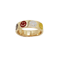 Enamel Smiley Face Eternity Band (14K)