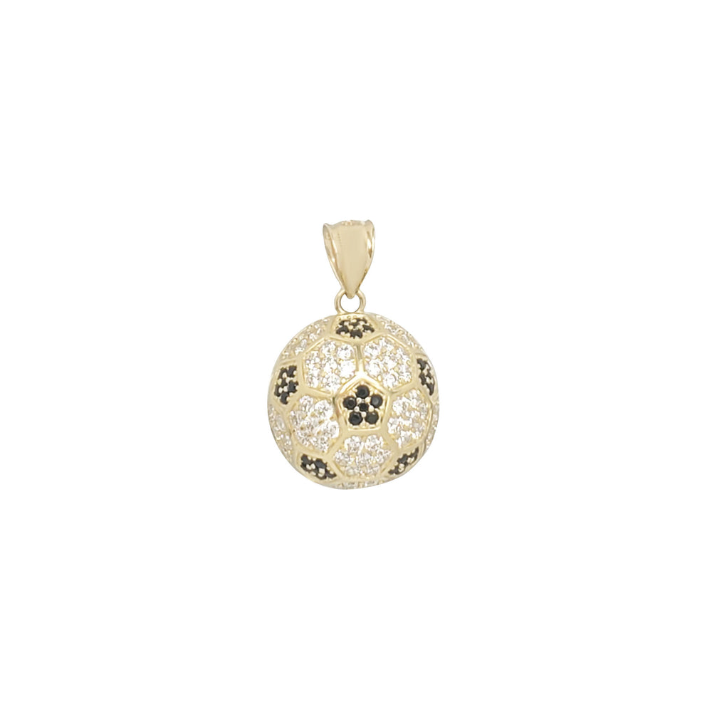 Zirconia Soccer Ball Pendant (14K)
