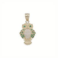 Green Zirconia Owl Pendant (14K)