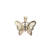 Tricolor Diamond-Cut Butterfly Pendant (14K)