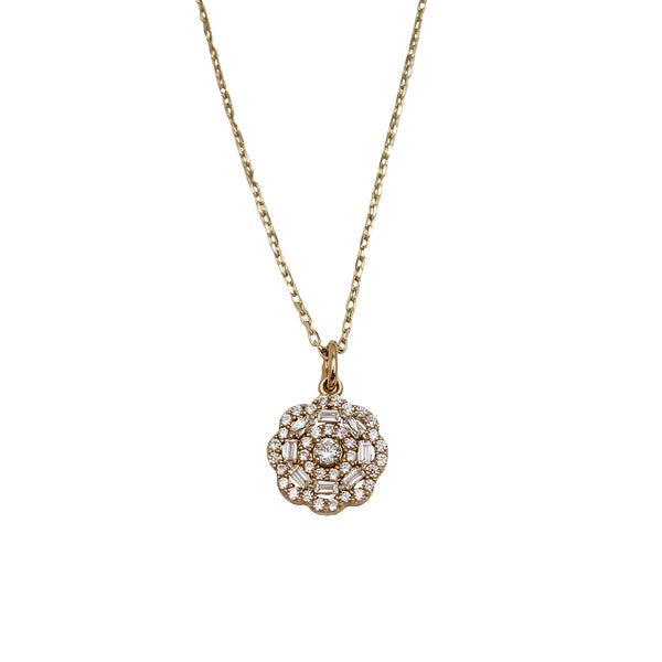 Baguette Flower Fancy Chain (14K)