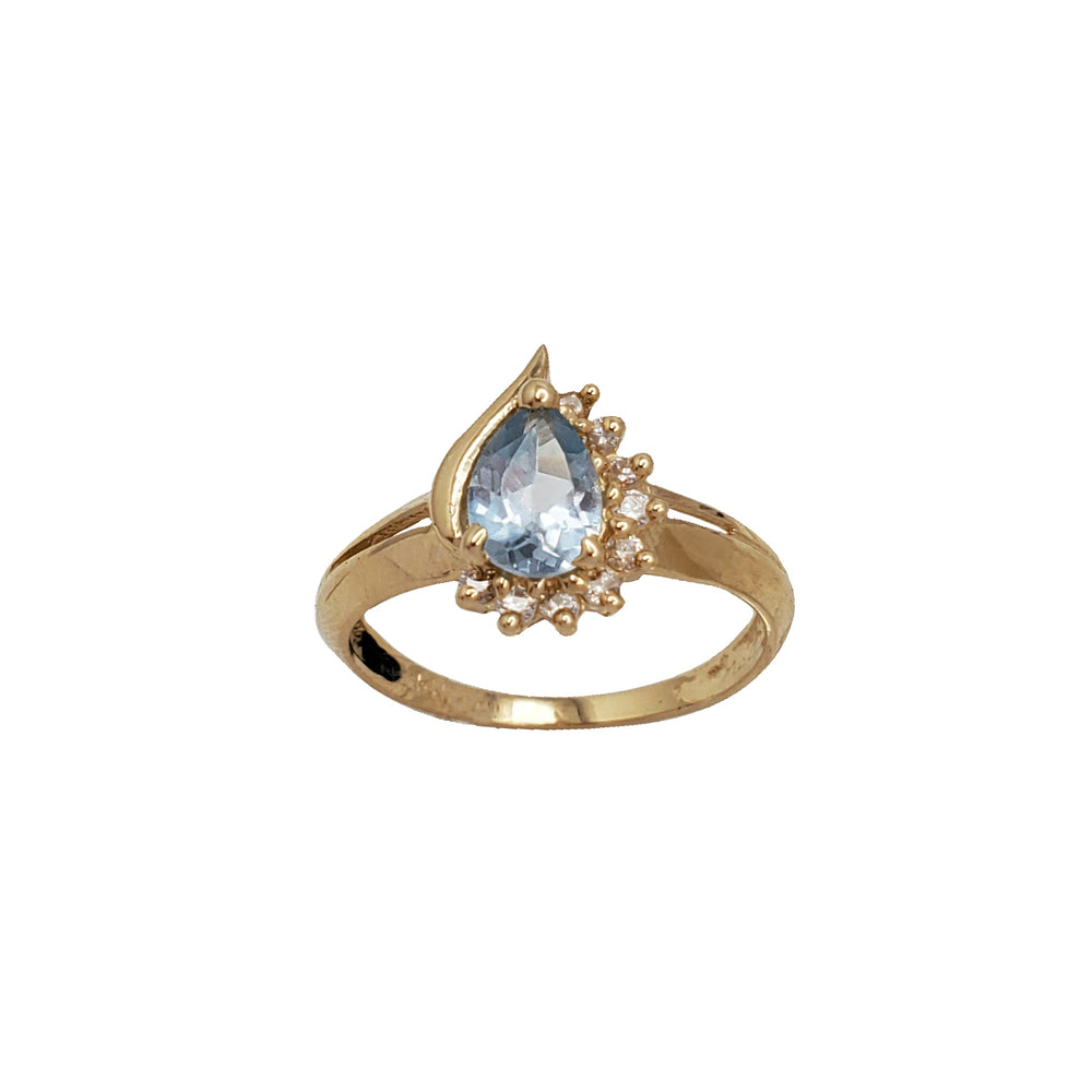 Zirconia Teardrop Ring (14K)