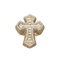 Zirconia Iced Out Cross Ring (14K)