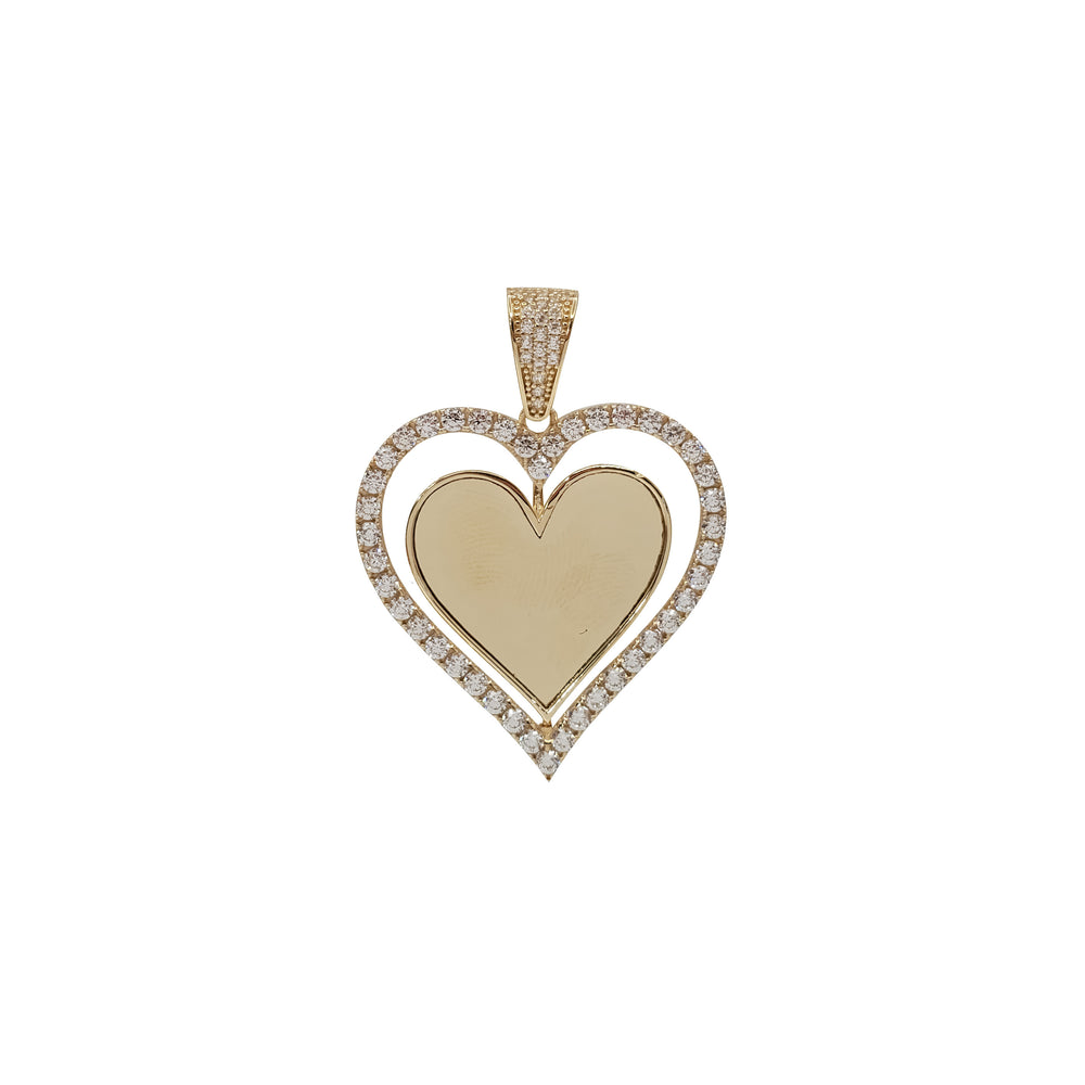 Cubic Zirconia Heart Pendant (14K)