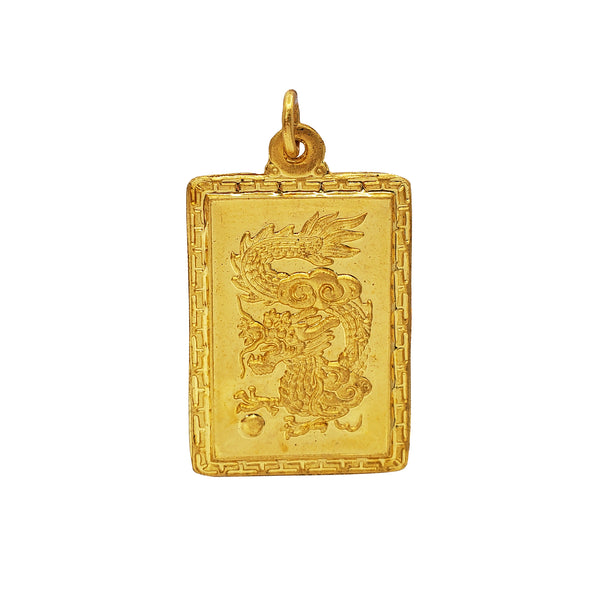 Dragon Square Pendant (24K)