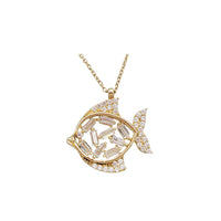 Fancy Zirconia Fish Necklace (14K)