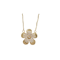 Fancy Zirconia Flower Necklace(14K)